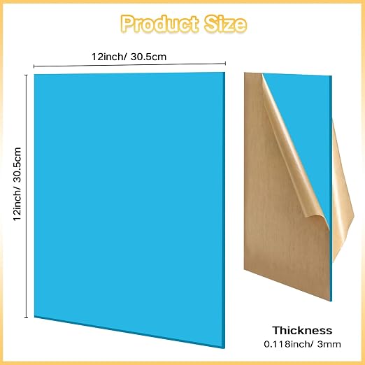 Gute 10Pcs Cast Acrylic Sheet, Colored Acrylic Sheet Opaque Plastic Sheet 12 x - Image 2