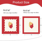 6x6 Picture Frame with Wavy Mat, Wooden Real Glass 6 x 6 Photo Frame - Image 2