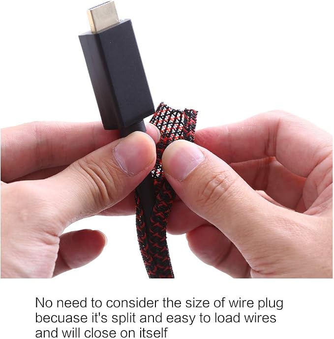 Alex Tech 25ft - 1/4 inch Cord Protector Wire Loom Tubing Cable Sleeve Split - Image 2