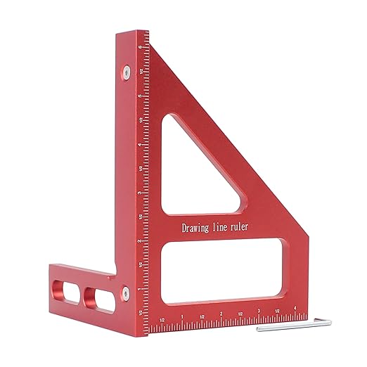 6" Imperial 3D Multi-Angle Measuring Ruler, 45/90 Degree Aluminum Alloy by KETIPED