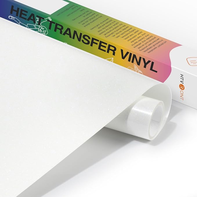 HTVRONT Glitter HTV Vinyl- 10” x 5ft Purple White Glitter Iron On Vinyl | by HTVRONT