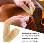 2 Pairs Leather Finger Protector Needle Felting Knitting Finger Thimble Guards - Image 6