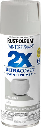 Rust-Oleum Painter's Touch 2X Ultra Cover Spray Paint, Satin Stone Gray | by Rust-Oleum