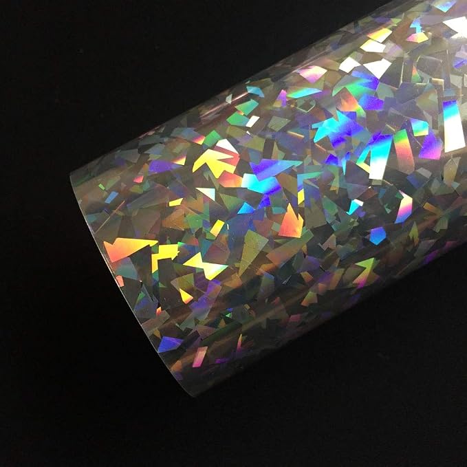 Holographic Crystal Silver Metallic Foil HTV Heat Transfer Vinyl - Image 2