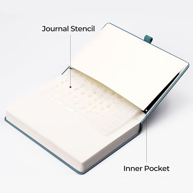 EMSHOI Blank Journal Notebook, 320 Pages, A5 Size | Leather Hardcover, 100 GSM - Image 4