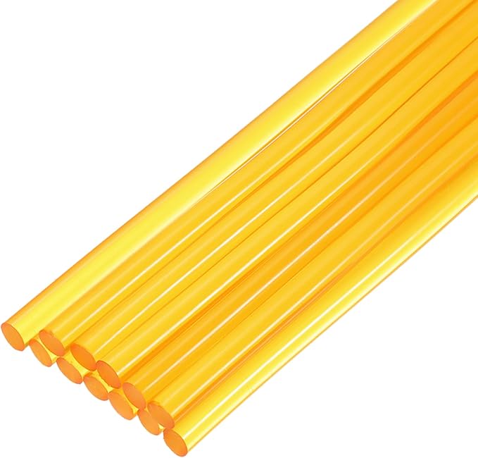 uxcell Mini Hot Glue Sticks for Glue Gun 7mm x 200mm Transparent Yellow 12pcs by uxcell