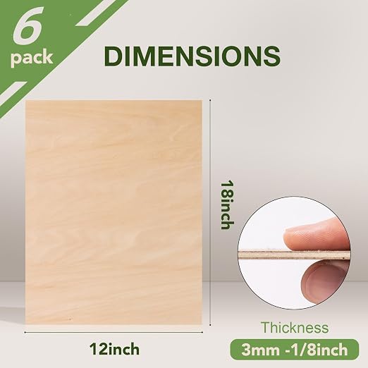 Rowood 6 Pack Basswood Sheets, 3mm Basswood - Image 2