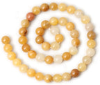 45PCS 8mm Natural Yellow Jade Multi-Color Gemstone Round Loose Beads - Image 2