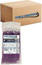 Kable Kontrol Purple Zip Ties 8 Inch 10, 50 Lbs Tensile Strength, Bulk Pack by KABLEKONTROL%C2%AE