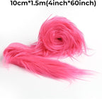 Shaggy Plush Faux Fur Fabric Precut Strips Rose Red Fur Fluffy Fuzzy Craft Fur - Image 2