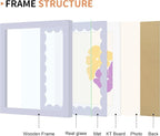 8x8 Picture Frame with Wavy Mat, Wooden Real Glass 8 x 8 Photo Frame - Image 5