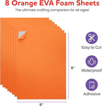 Self-Adhesive EVA Foam Sheets for Crafts – 2mm Thickness 8 Orange Sheets - Image 2