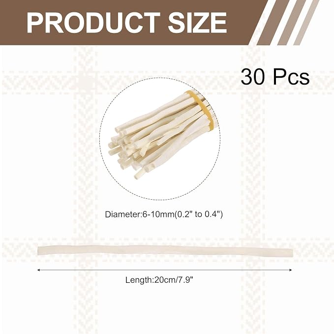 MECCANIXITY 30Pcs 7.9" Natural Wood Log Sticks, 0.2" to 0.4" Dia Wooden Craft - Image 2