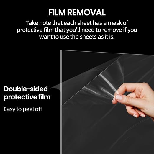 CALPALMY 1/8" Thick Clear Large Acrylic Sheets - Image 3