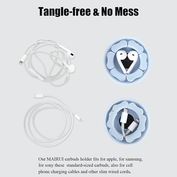MAIRUI Wired Earbud Case Earphone Headphone Cord Organizer Earbuds Wrap Soft - Image 4