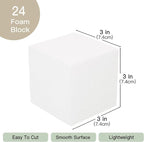 Crafare 3x3x3 Inch 24Pack Craft Foam Square Polystyrene Square Cubes - Image 2