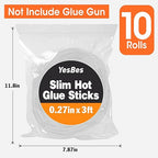 10 Pack Long Mini Hot Glue Stick Rolls, 3 FT Long x 0.27" Diameter Glue Sticks - Image 6