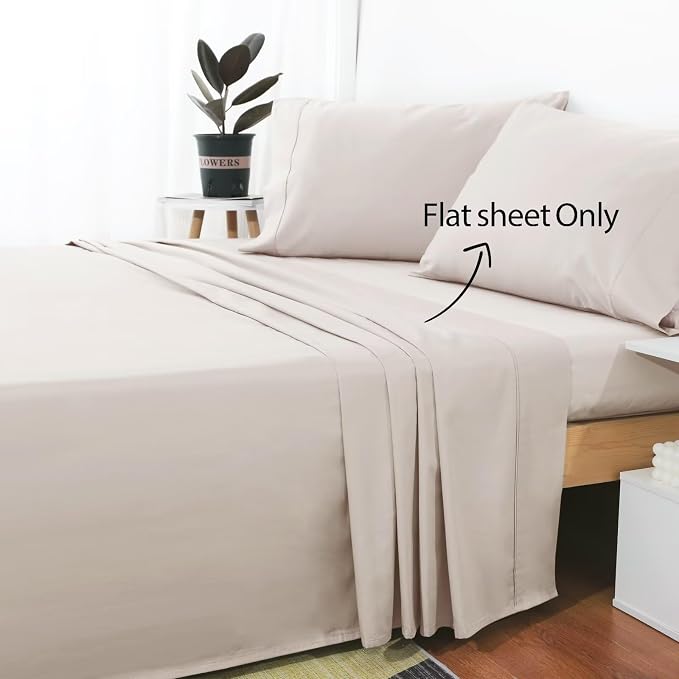 2-Pack Cotton King Flat Sheet Only, 600 Thread Count 100% Egyptian Cotton Top - Image 2