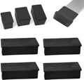 4 Pcs 2" x 4" Rectangular Rubber Chair Leg Caps, PVC Table Leg Covers, Flexible & Anti-Slip Furniture Leg End Caps, Chair Leg Floor Protectors for Bar Stool Leg Patio Indoor, Black