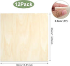 12Pack Basswood Sheets 1/8 Inch – 3mm Unfinished Plywood Boards 12"x12" - Image 2