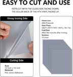FUNKAKA Silver HTV Heat Transfer Vinyl Sheets, 10 Sheets Sticky HTV Vinyl - Image 3
