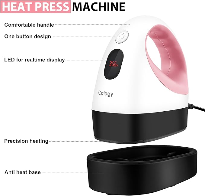 Calogy Mini Heat Press, Heat Transfer Machine, Constant Temp Control, Insulated - Image 5