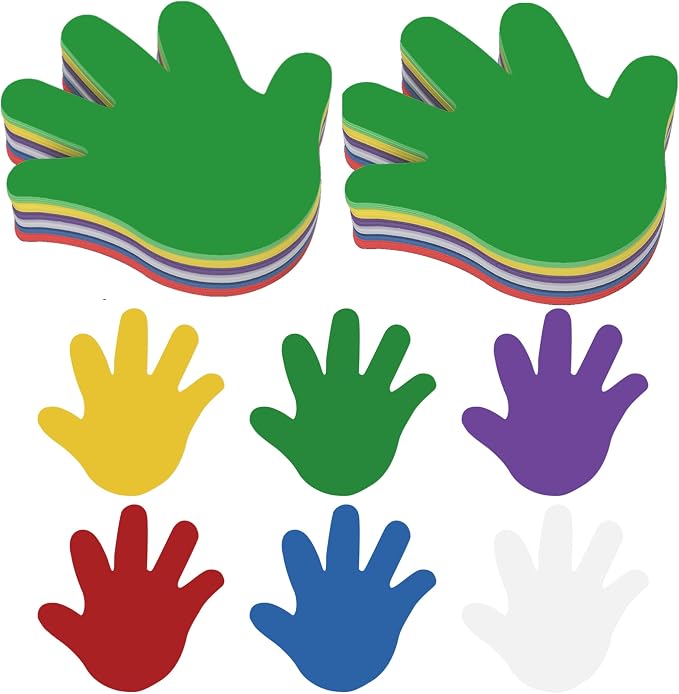 Ireer 48 Pcs Large Foam Hand Cutouts 6 Inch Assorted Color Handprint Die Cuts by Ireer