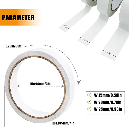 6 Roll 3 Sizes Double Sided Tape - Image 2