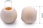 Jdesun 100 Pieces Wooden Beads, Natural Round Wood Loose Beads Wood Spacer 15mm - Image 3