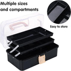Craft Organizers, Tackle Box 3-Layer Portable Folding Toolbox, Plastic Tool Box - Image 4