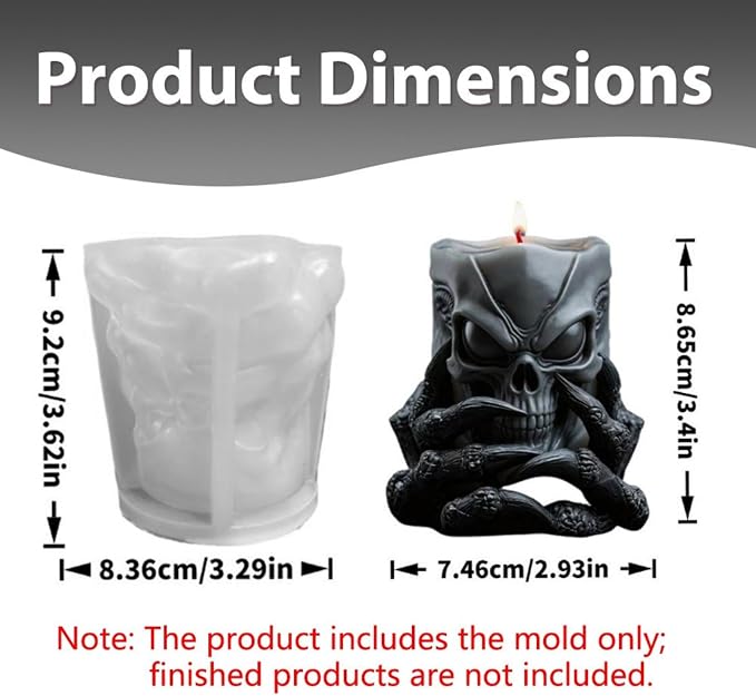 Demon Claw Skull Shape Candle Molds, Gothic Weird Silicone Mold - Image 2