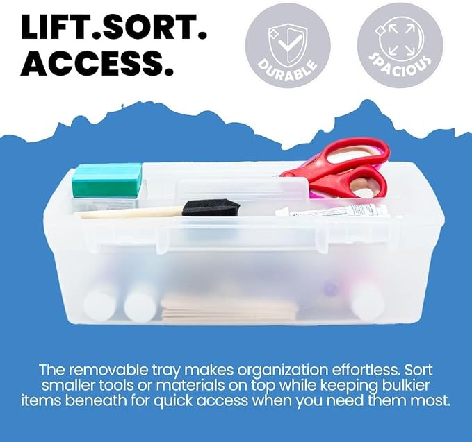 ArtBin 6937AG Essentials Lift-Out Tray Box, Portable Art & Craft Organizer - Image 7