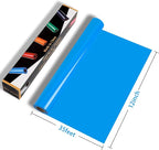 RENLITONG Glossy Lake Blue HTV Vinyl 12" x 35ft Roll - Image 2