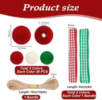 PH Pandahall 60pcs 16mm Velvet Beads Christmas Beads - Image 4