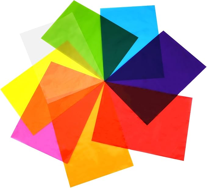 Outus 104 Pcs Colored Cellophane Sheets Cellophane Wrapping Paper - Image 2