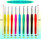 Yarniss Ergonomic Crochet Hooks Set, 9 Sizes Crochet Hooks - Image 5