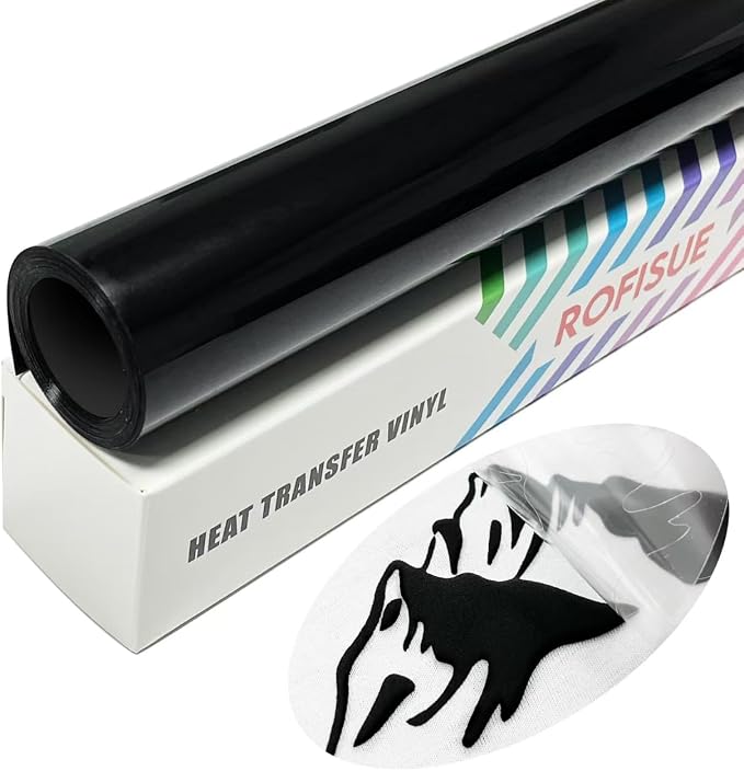Black Heat Transfer 3D Puff Vinyl 10 Inch * 6 Foot Puff HTV Heat Transfer Vinyl by Unknown