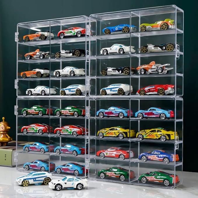 Hot 1/64 Scale Matchbox Wheels Toy Car Display Case Holds 32 Toy Cars Storage - Image 2