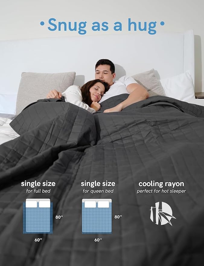 YnM Cooling Weighted Blanket for Adults, 15lbs Heavy Bed Throw for One Person - Image 7