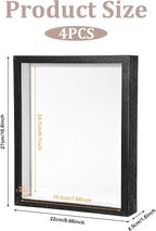 4 Pack 8 x 10 Shadow Box Frame, Shadow Boxes Display Cases 3D Wood Deep - Image 2