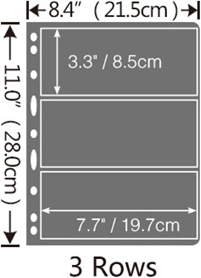 MUDOR 20 Sheets Stamp Pages for Collection Album Binder Book, 3 Pocket | 120 - Image 5