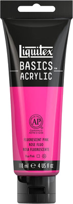 Liquitex BASICS Acrylic Paint, 118ml Tube, Fluorescent Pink by Liquitex