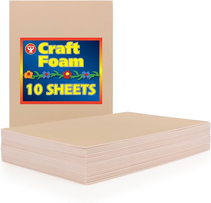 Hygloss Sheets Colorful Foam for DIY Arts & Craft, 12” x 18”, 10 Piece by HyglossProductsInc