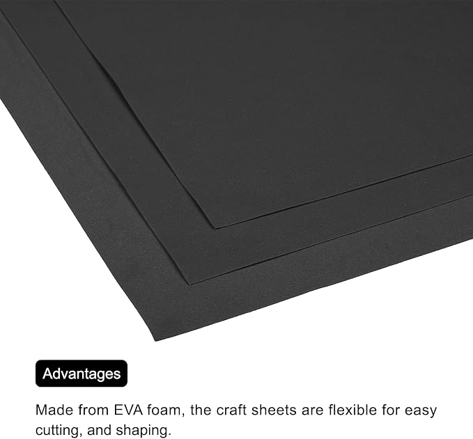 MECCANIXITY EVA Foam Sheets Black 19.7 Inch x 19.7 Inch 1mm Thick Crafts Foam - Image 5