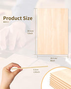 Basswood Plywood Sheets-15 Pack 12" x 8" x 1/8" Unfinished Craft Wood Pieces - Image 2