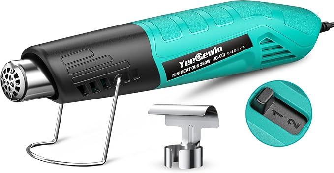 Heat Gun, 380W Fast Heat Mini Hot Air Gun by Yeegewin