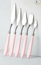 Palette Knife Set 5PCS Pink Handle Stainless Steel by CreateconfidentlyCreatewithRackii%E2%80%8B