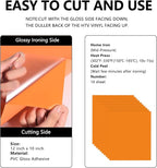 FUNKAKA Orange HTV Heat Transfer Vinyl Bundle, 10 Sheets Sticky HTV Vinyl - Image 2