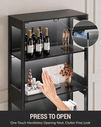 Display Cabinet with Glass Doors, 4-Tier Curio Cabinet with Adjustable Shelves - Image 4
