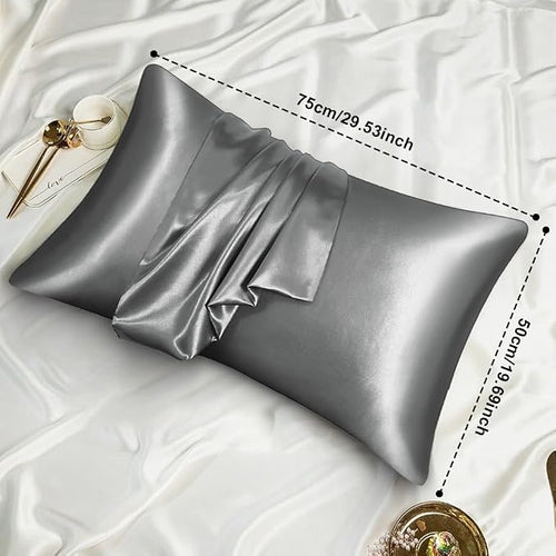 AUAUY 2 Pack Satin Silk Pillowcase, 19.69x29.53in Silk Pillowcases - Image 2